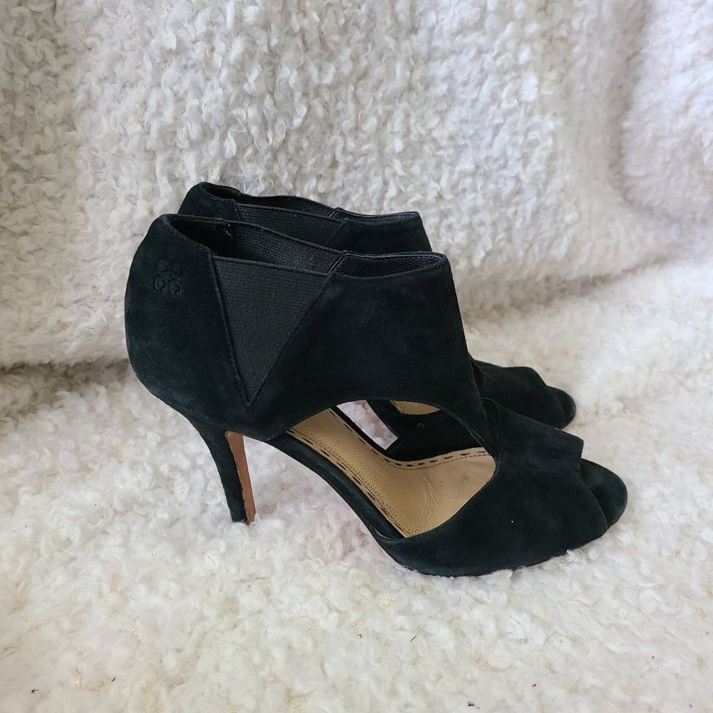 Coach Marselle Black Suede Heeled Sandals sz 6